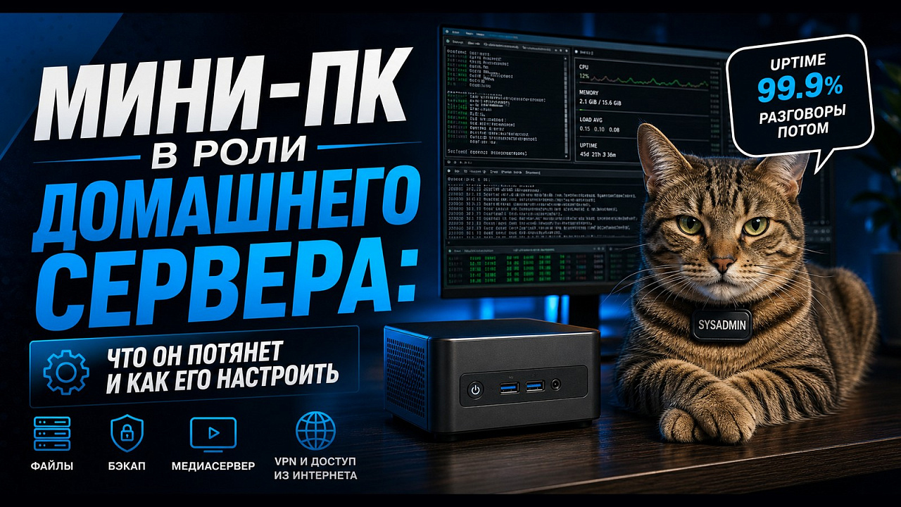 Мини-ПК в роли домашнего сервера: что он потянет и как его настроить