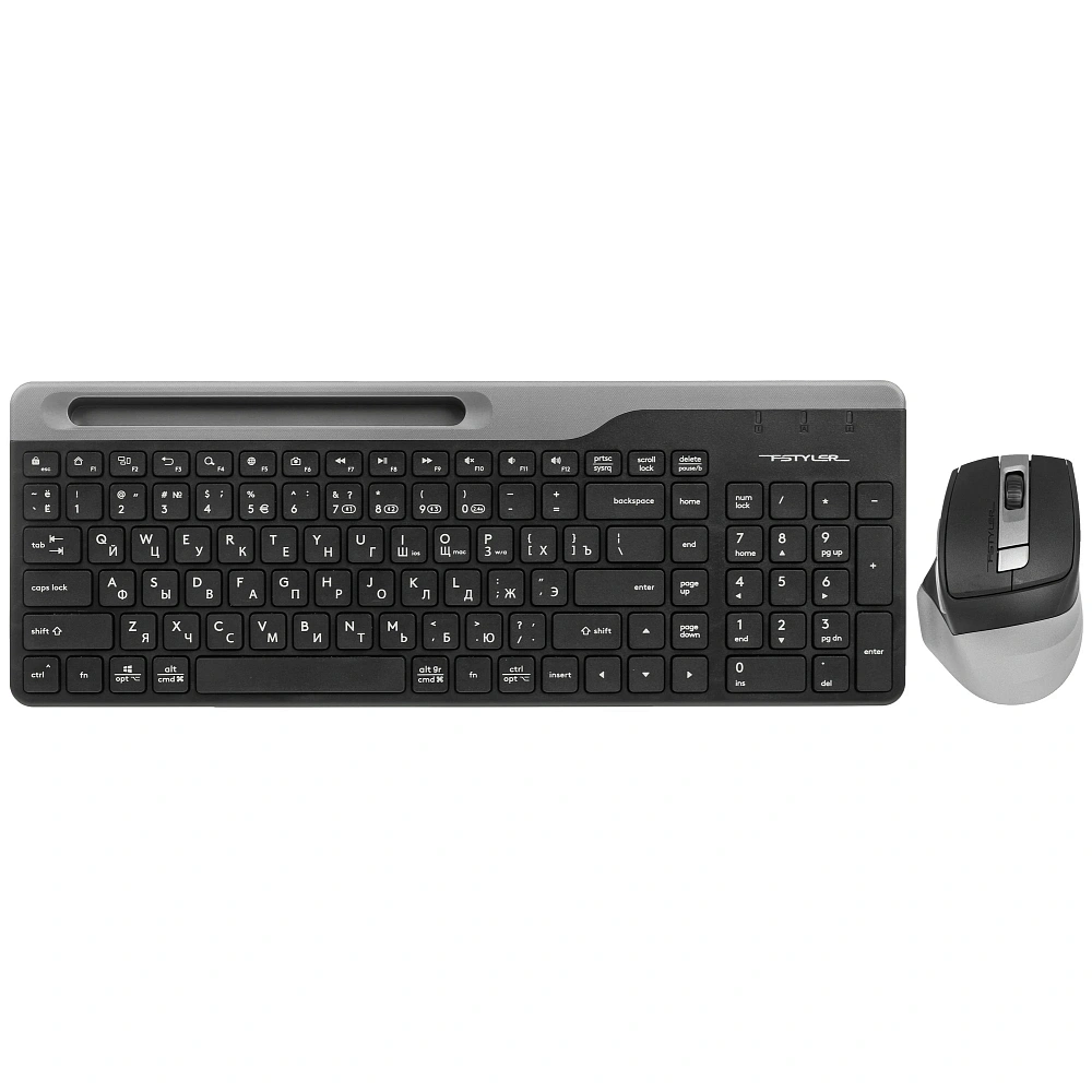 Комплект клавиатура и мышь A4Tech + Fstyler FB2535C, беспроводное подключение, USB-A, чёрный