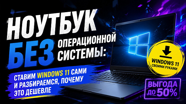 Ноутбук без операционной системы: ставим Windows 11 сами и разбираемся, почему это дешевле