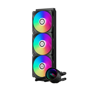 Система охлаждения/ Water Cooling System PCCooler DA360 V2 ARGB BK (300W, 360mm, Black, ARGB/ Fans: 3x120mm, 80.74FM, 36.5dBA, 2000RPM/ Pump height 54.3mm, 15dBA, 2600RPM, Rad thickness 27mm/ S: 1851, 1700, 1200, 115X, AM5, AM4)