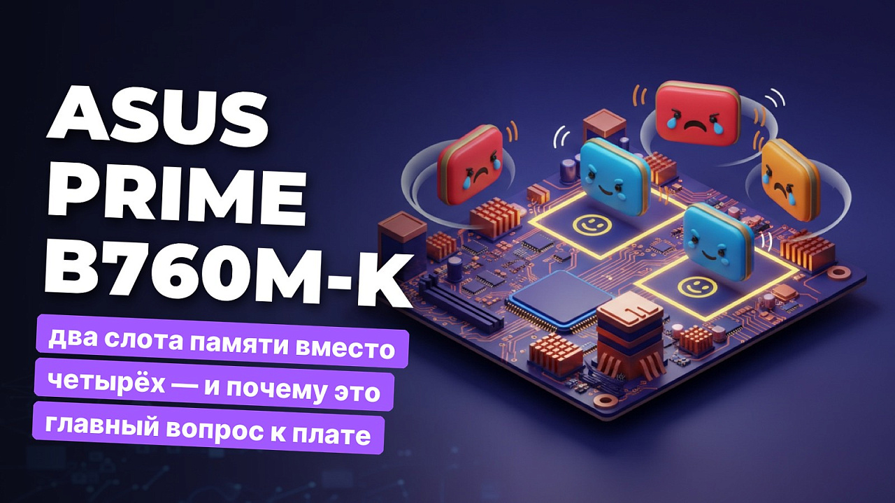 ASUS PRIME B760M-K: два слота памяти вместо четырёх — и почему это главный вопрос к плате