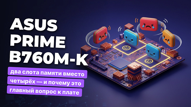 ASUS PRIME B760M-K: два слота памяти вместо четырёх — и почему это главный вопрос к плате