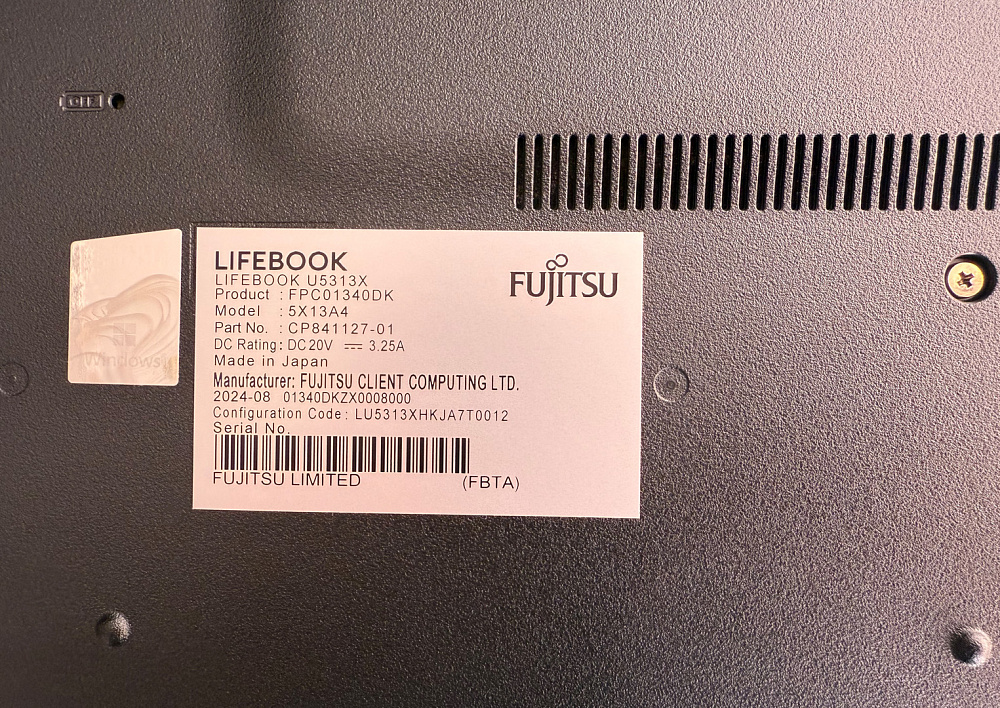 Ноутбук-трансформер Fujitsu LIFEBOOK U5313X U5313X52BRU BLACK 360°, Intel Core i5-1335U, 16GB LPDDR5-4800MHz, SSD 512GB, Intel Iris Xe Graphics, 13,3" WUXGA Touch, WINDOWS 11 PRO, КЛАВИАТУРА RU/US, сделано в Японии, гарантия 1 год, фото 13