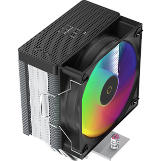 Кулер для процессора/ CPU Cooler Ocypus Gamma A40 BK ARGB Digital (200W, 4-pin PWM, LED temp., 133mm, Al/Cu, 4x6mm, ARGB, 1x100mm, 41CFM, 29.5dBA, 2400RPM, S: 1851/1700/1200/115X, AM5/AM4, black)