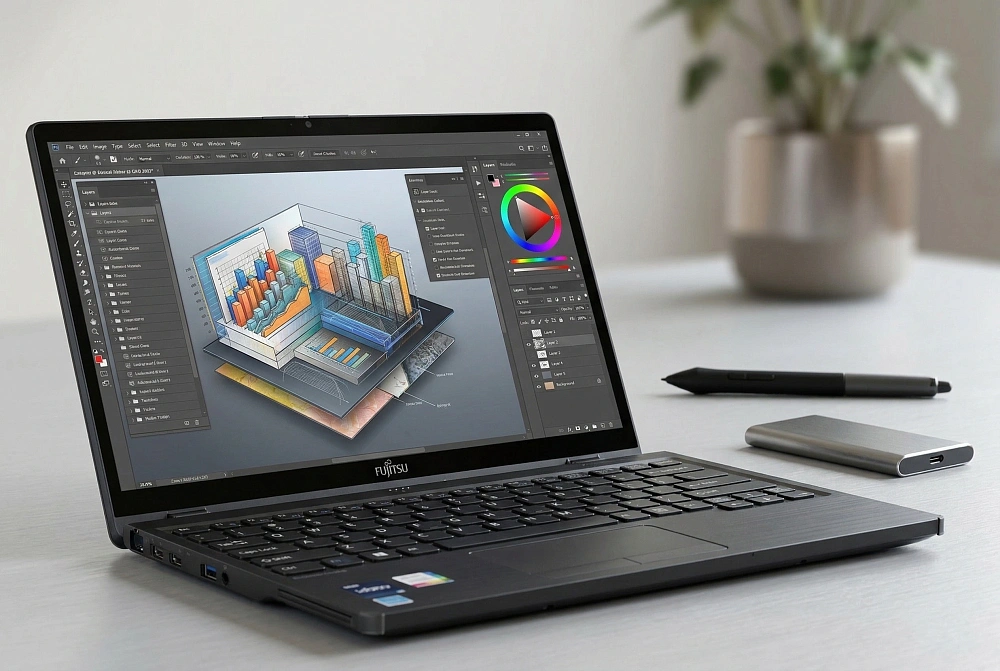 Ноутбук-трансформер Fujitsu LIFEBOOK U5313X U5313X52BRU2TB BLACK 360°, Intel Core i5-1335U, 16GB LPDDR5-4800MHz, SSD 2TB, Intel Iris Xe Graphics, 13,3" WUXGA Touch, WINDOWS 11 PRO, КЛАВИАТУРА RU/US, сделано в Японии, гарантия 1 год, фото 22