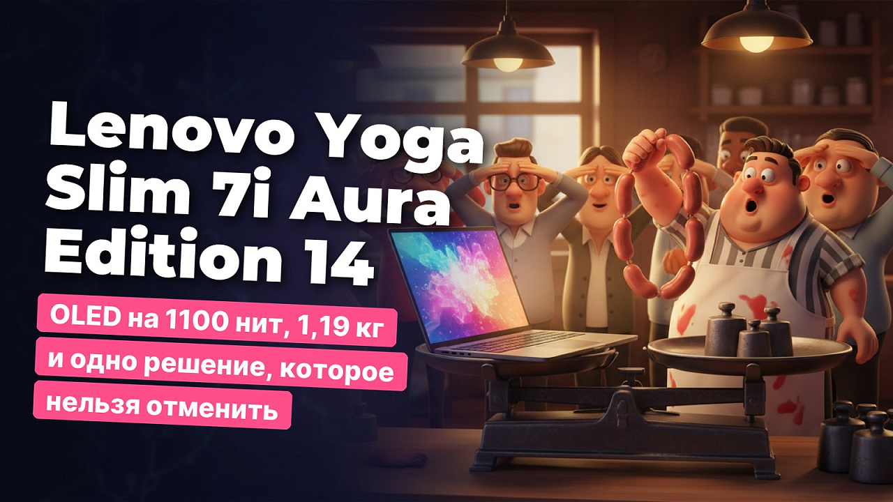 Lenovo Yoga Slim 7i Aura Edition 14: OLED на 1100 нит, 1,19 кг и одно решение, которое нельзя отменить
