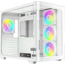 Корпус для ПК Ocypus Iota C70 Curve WH ARGB, Midi Tower, белый, под ATX, mATX, mITX, материал закалённое стекло, сталь