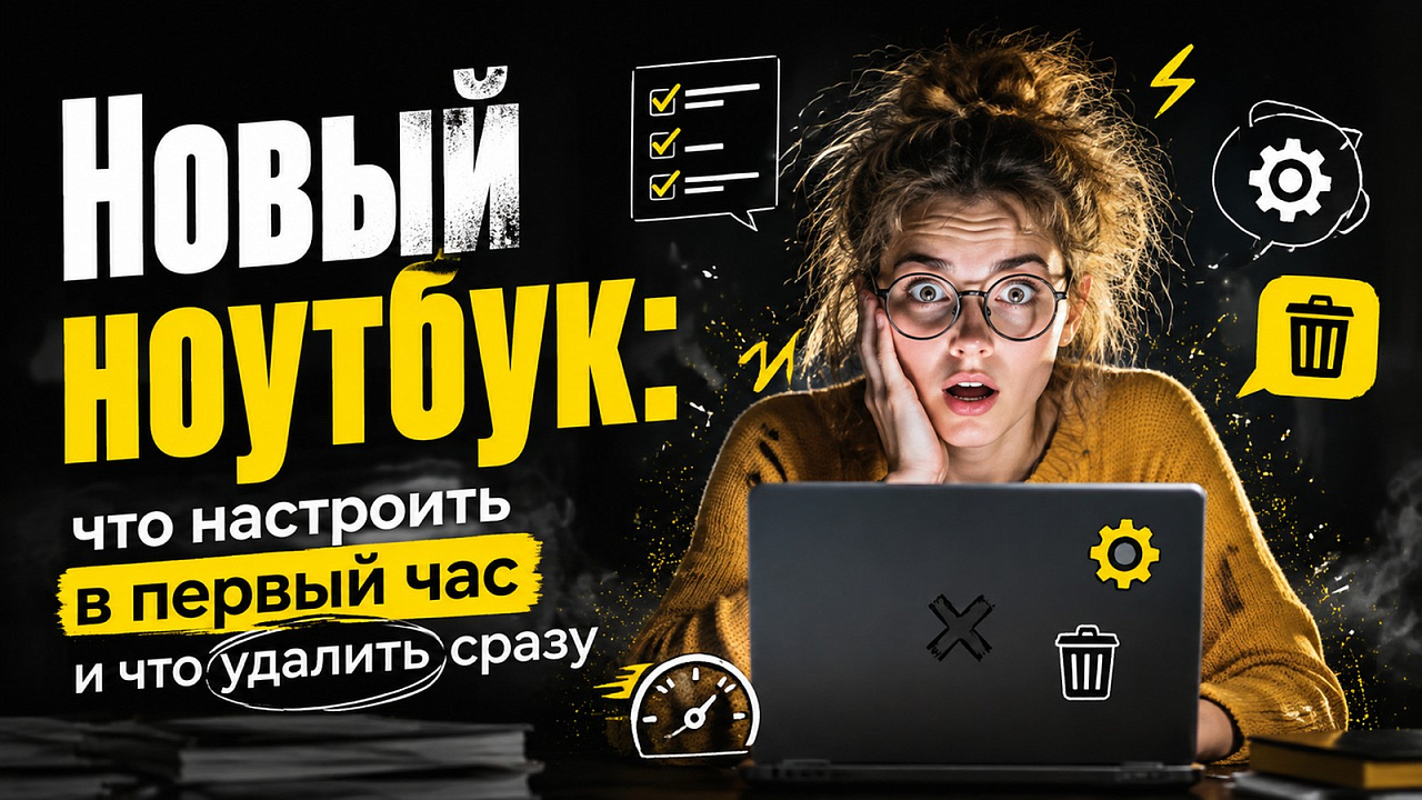 Новый ноутбук: что настроить в первый час и что удалить сразу