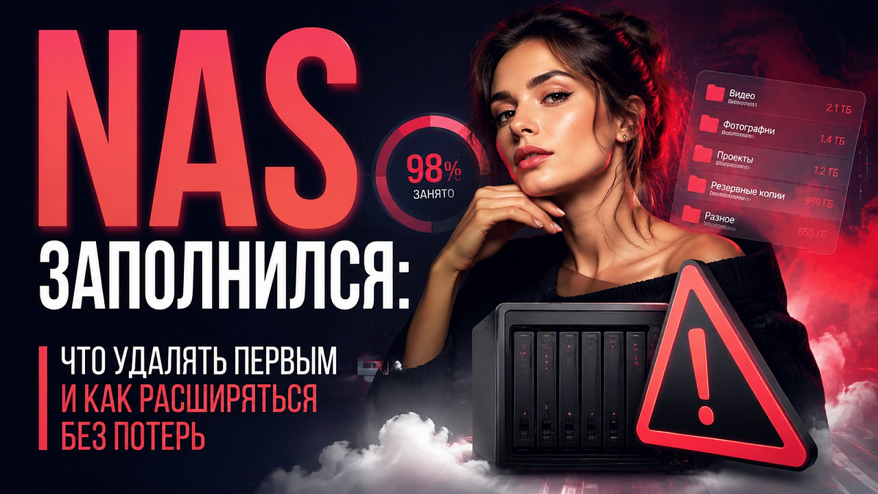 NAS заполнился: что удалять первым и как расширяться без потерь