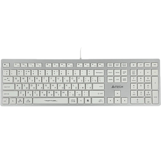 Клавиатура A4Tech FX50 белый USB slim Multimedia (FX50 WHITE) каб.:1.5м